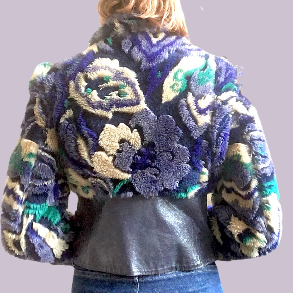 Betsey Johnson Purple and Green Bomber Jacket - Picture 5 of 12